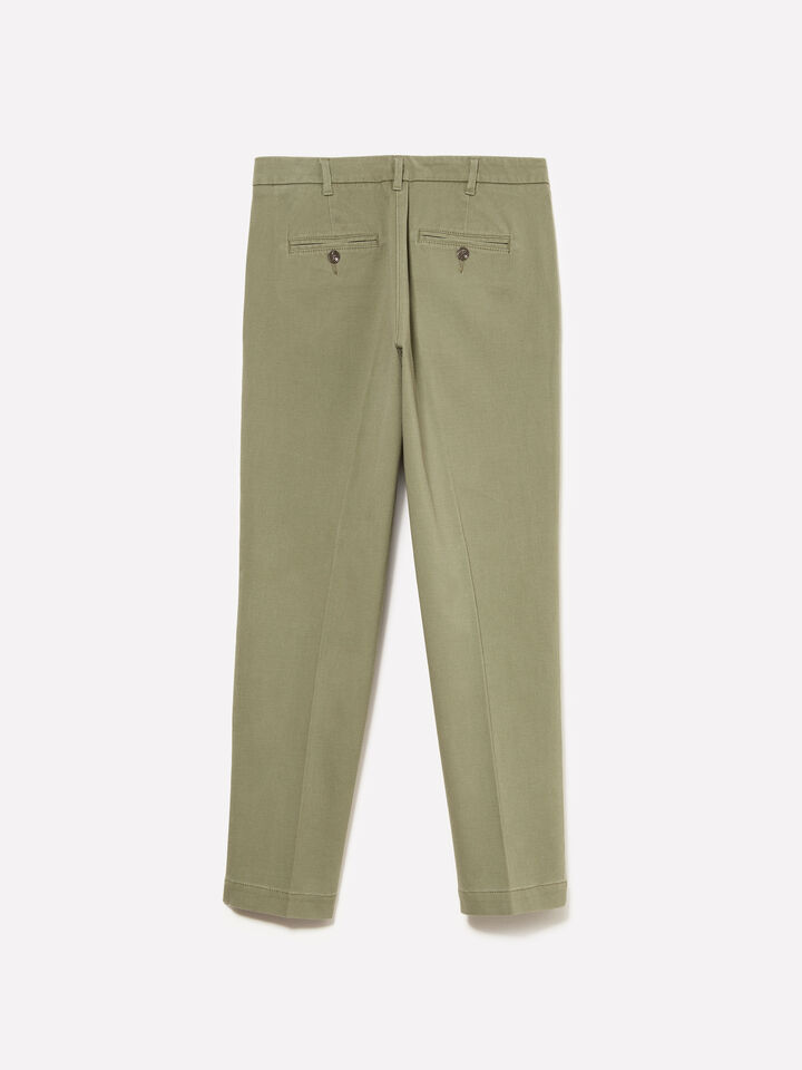 Pantaloni chino verde scuro a sigaretta - pantaloni skinny da donna - Verde Militare | Sisley image number 6